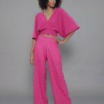 Blusa Feminina Manga Curta Decote V BL.162.0004 - Rosa-053565, PP