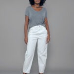 Blusa Feminina Manga Curta Decote V BL.162.0048 - Cinza Mescla-090007, P