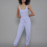 Calça Feminina Cintura Alta com Sobreposição CL.163.0002 - Lilás-050003, PP