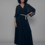 Blusa Feminina Manga Tulipa Curta Decote V BL.163.0018 - Preto-020001, PP