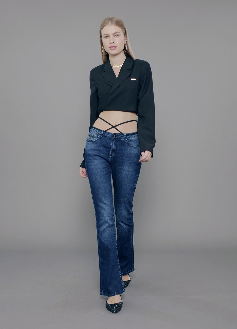 CL.163.0076-Calça Shoe Cut em Jeans-Estonado Azul Escuro-CL.163.0076_034070_03