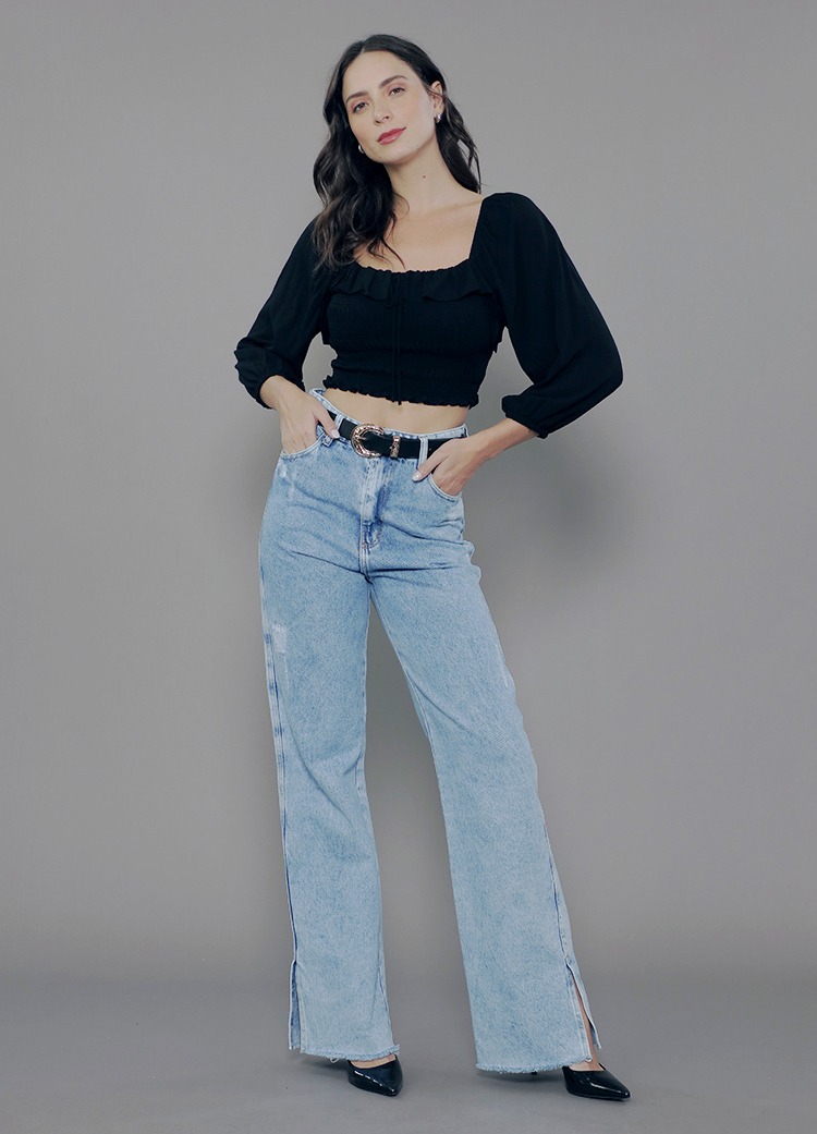 CL.163.0101-Calça Wide Leg em Jeans-Estonado com Puídos Azul Médio-CL.163.0101_034072_01