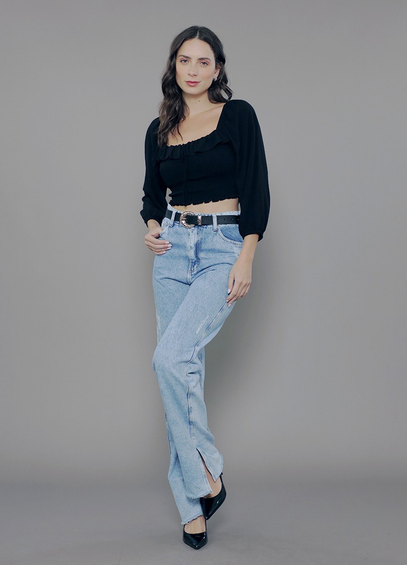 CL.163.0101-Calça Wide Leg em Jeans-Estonado com Puídos Azul Médio-CL.163.0101_034072_02