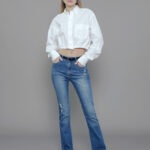 Calça Feminina Cintura Média 30335 - Estonado com Puídos Azul Médio-034072, 34