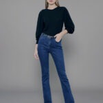 Calça Feminina Cintura Média 30340 - Estonado Azul Escuro-034070, 34