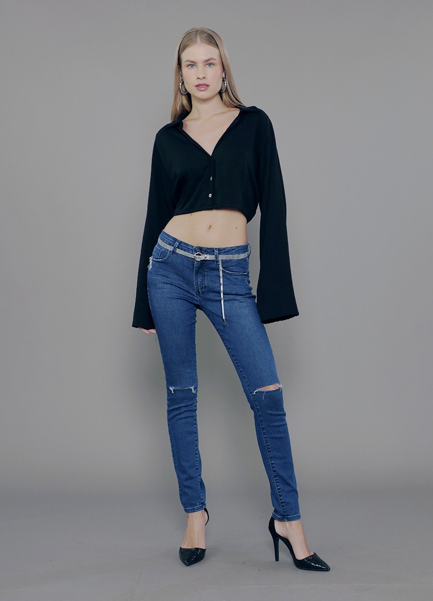 CL.170.0049-Calça Skinny em Jeans-Estonado com Puídos Azul Escuro-CL.170.0049_034071_01