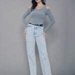 Calça Feminina Cintura Alta 30348 - Délavé Azul Claro-034063, 34