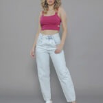 Calça Feminina Cintura Alta 30350 - Estonado Azul Claro-034068, 34