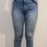 Calça Feminina Cintura Alta com Barra A Fio 30351 - Estonado Azul Claro-034068, 34