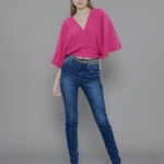 Calça Feminina Cintura Alta com Barra A Fio 30351 - Estonado Azul Escuro-034070, 34