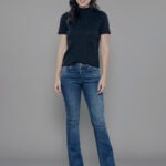 Calça Feminina Cintura Alta 30357 - Estonado Azul Escuro-034070, 34