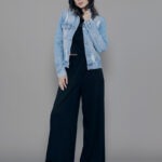 Jaqueta Feminina Destroyed 30370 - Estonado Azul Médio-034069, P