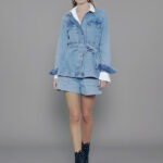 Parka Feminina 30380 - Estonado Azul Médio-034069, P