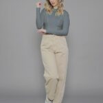 Top Feminino Manga Longa Gola Alta TP.162.0046 - Cinza Escuro-090556, P