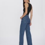 Calça Feminina Wide Leg Cintura Alta 30411 - Estonado Azul Médio-LAV-010, 36