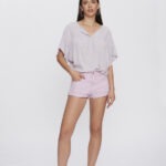 Blusa Feminina Manga 3/4 com Vista BL.163.0045 - Lilás, PP