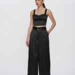 Calça Feminina Wide Leg com Cinto Forrado CL.163.0052 - Preto, 36