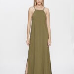 Vestido Feminino Longo Slub VE.163.0045 - Verde Militar, PP