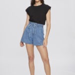 Short Feminino Clouchard Cintura Alta 30397 - Estonado Azul Médio-LAV-010, 36