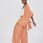 Calça Feminina Pantalona Cinto CL.162.0013 - Laranja Queimado, PP