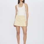 Short Saia Feminino Slim com Fenda Frontal SS.163.0001 - Creme, 36