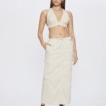 Saia Feminina Midi Slim Cargo 30465 - Areia-000729, 36