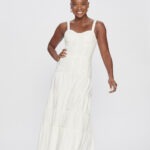 Vestido Feminino Longo Alcinha com Babados Marias 30450 - Off White-000270, PP