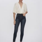 Calça Feminina Skinny Cintura Alta 30435 - Estonado Azul Escuro-LAV-009, 36