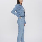 Jaqueta Feminina Cropped Slim 30461 - Azul Médio com Pedrarias-005561, P